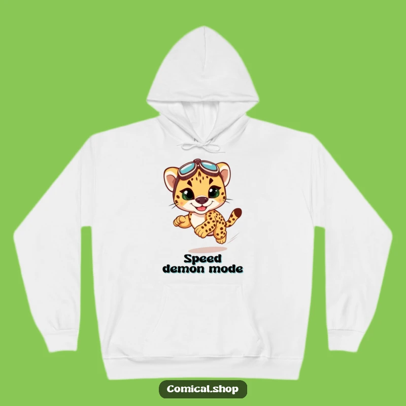 Funny Cheetah Cub Racing Hoodie - Cozy Comfort for the Speed Enthusiast