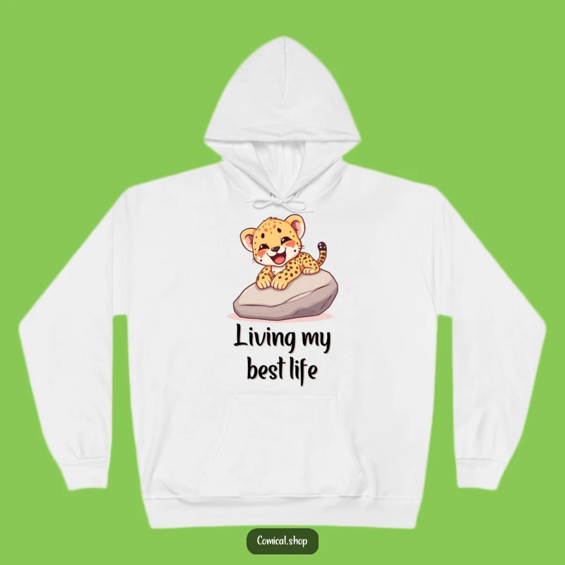Funny Cheetah Cub Slide Hoodie - Cozy Fun & Adventure, Perfect Gift