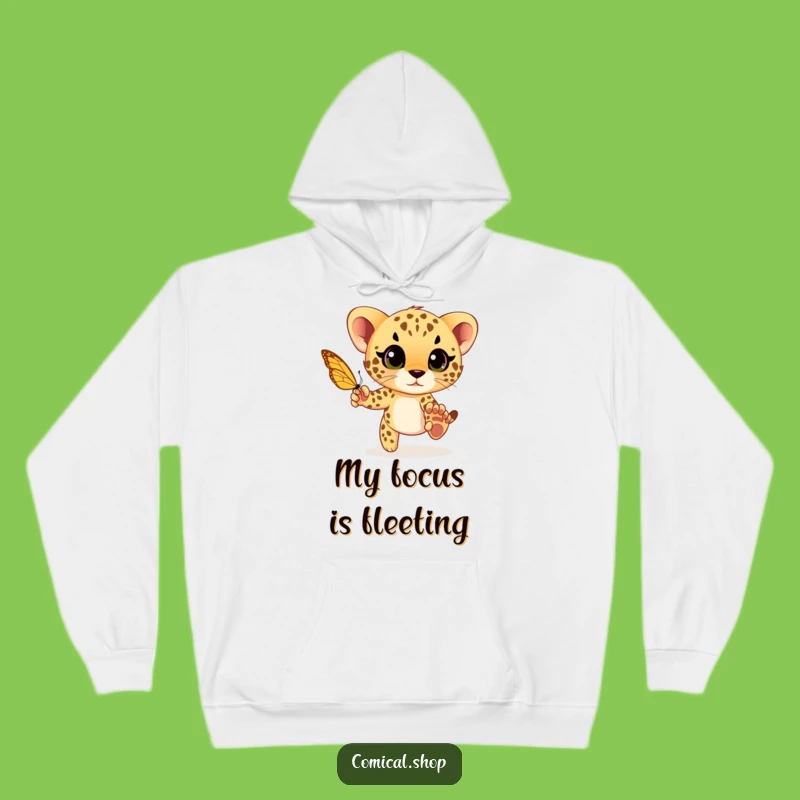 Cozy Funny Cheetah Cub Chase Hoodie: Stay Warm with Playful Comfort