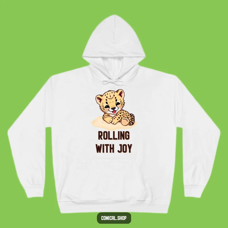 Funny Cheetah Cub Hoodie: Stay Cozy with a Rolling Character, Wild Comfort Gift