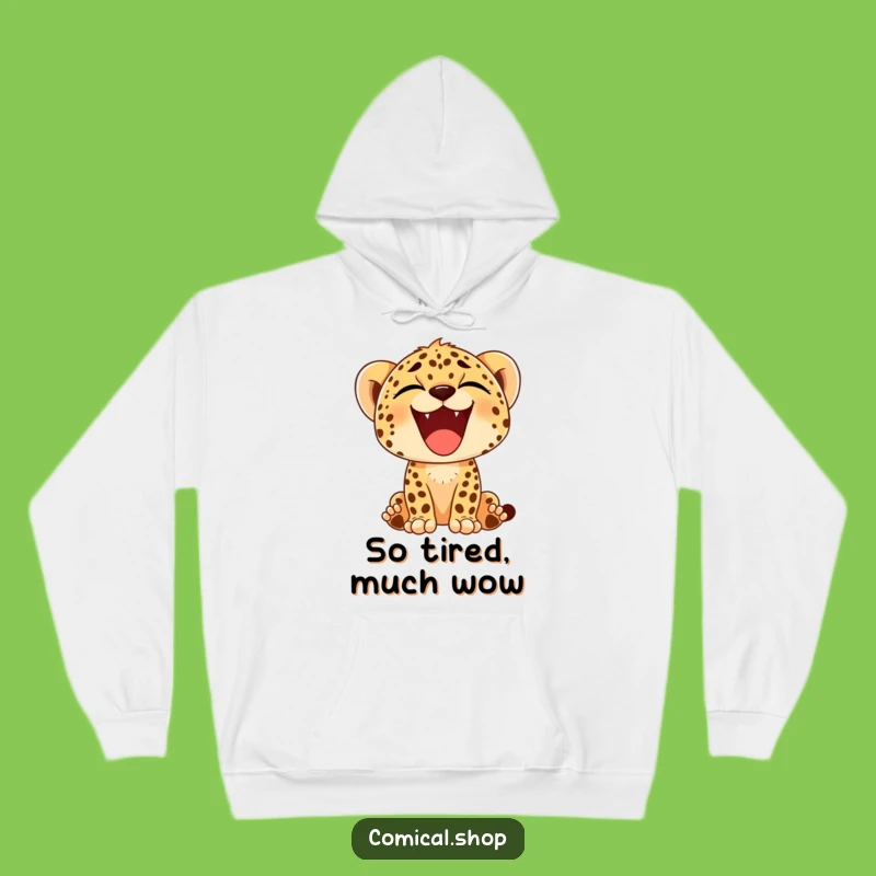Funny Cheetah Cub Yawn Hoodie - Cozy Comfort & Big Happy Smiles