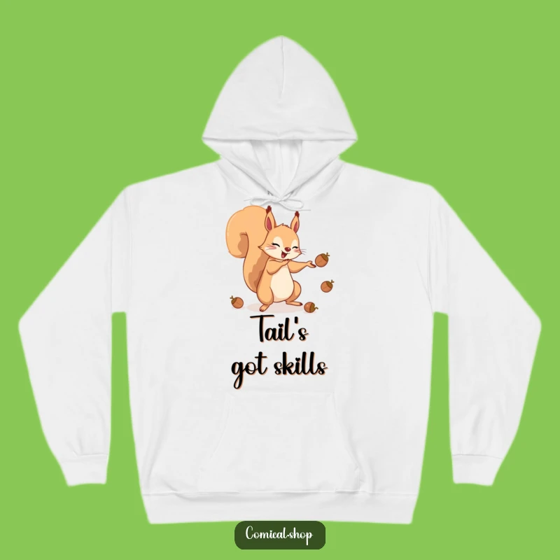 Funny Squirrel Acorn Juggling Hoodie - Cozy and Hilarious Gift!