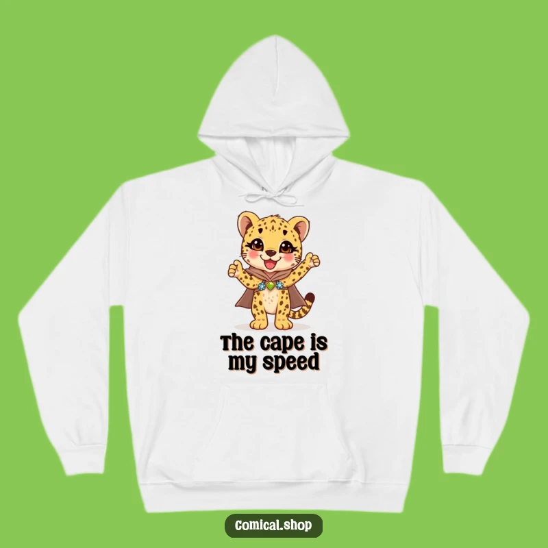 Funny Cheetah Cub Cape Hoodie: Cozy & Sparkly Gift for Cheetah Lovers