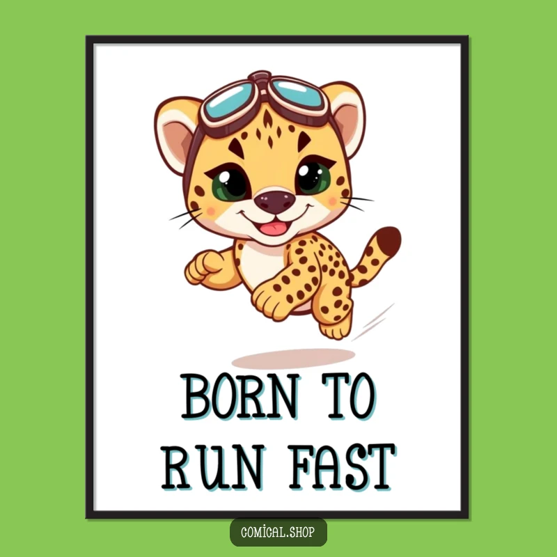 Free Printable Wall Art: Cheetah Cub Funny Downloadable Decor for an Energetic Space