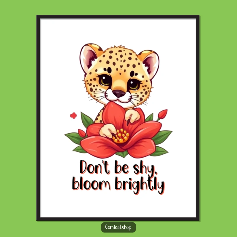 Free Printable Cheetah Cub Wall Art: Peek-a-Boo Whimsy, Hilarious Downloadable Gift