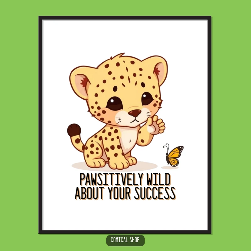 Free Printable Cheetah Cub Wall Art: Pounce into Whimsy with this Funny Downloadable Gift