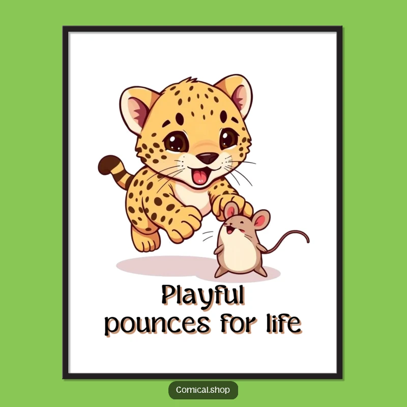 Free Printable Wall Art: Playful Cheetah Cub - Cute & Funny Downloadable Decor