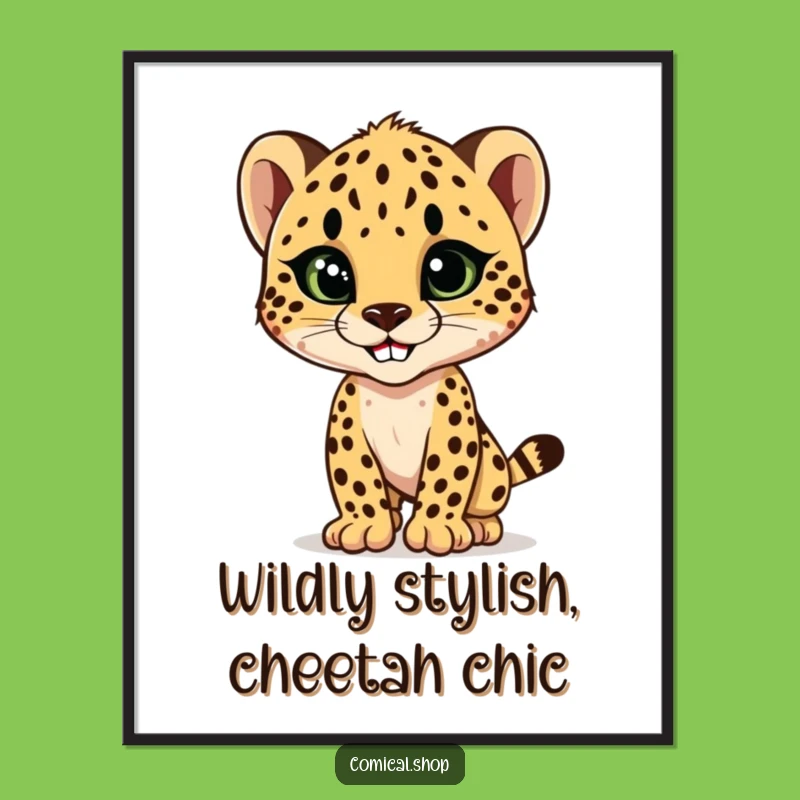 Free Printable Wall Art: Stylish Cheetah Cub, Trendy Downloadable Decor for Any Room