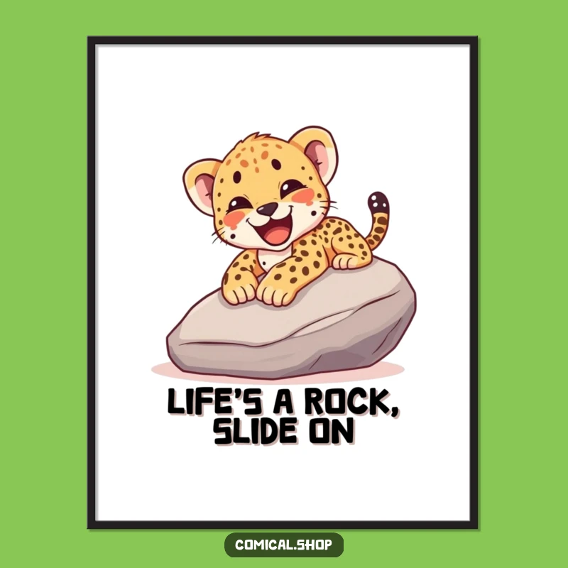 Free Printable Cheetah Cub Wall Art: Slide into Fun with this Hilarious Downloadable Gift