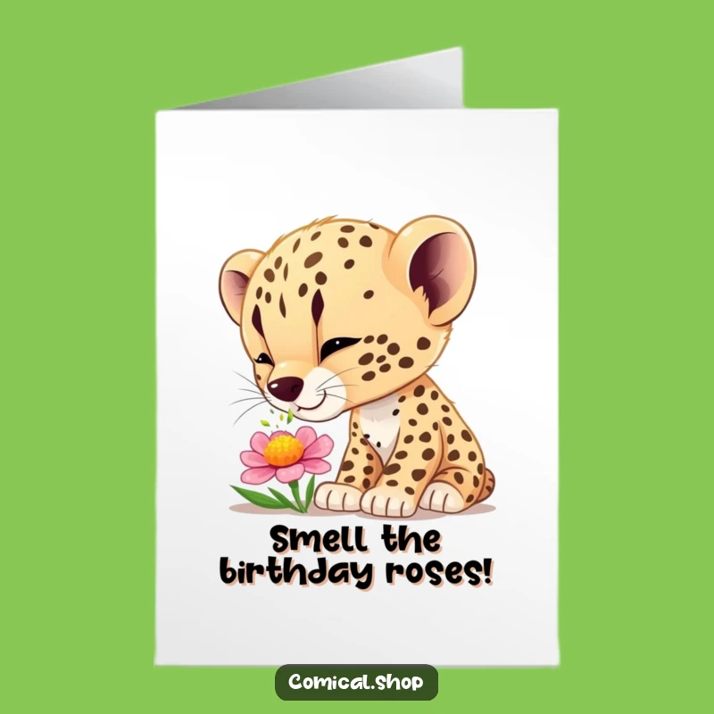 Free Printable Birthday Card: Curious Cub Funny Downloadable Gift for a Wonderful Day