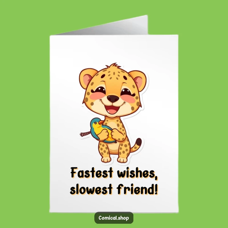 Free Printable Cheetah Birthday Card: Funny Downloadable Gift for Animal Lovers