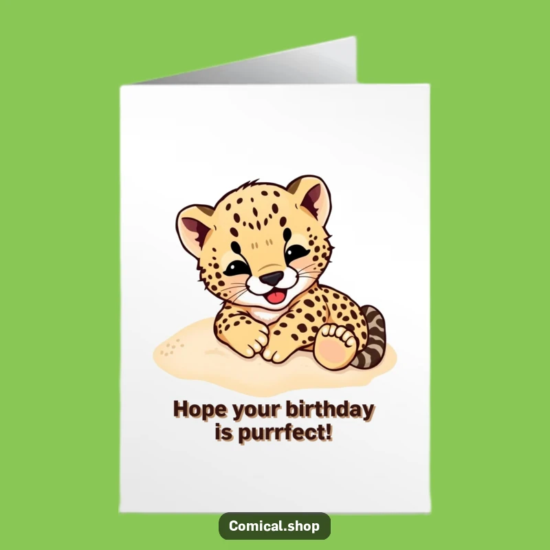 Free Printable Cheetah Cub Birthday Card Funny Downloadable Gift