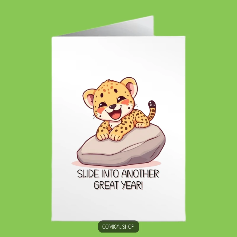 Free Printable Cheetah Cub Birthday Card: Slide into Fun with this Hilarious Downloadable Gift