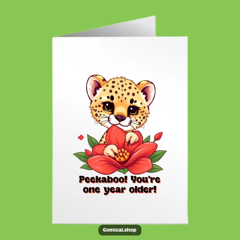 Free Printable Cheetah Cub Birthday Card: Peek-a-Boo Fun, Hilarious Downloadable Gift