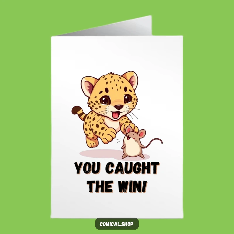 Free Printable Congrats Card: Playful Cub - A Cute & Funny Downloadable Gift