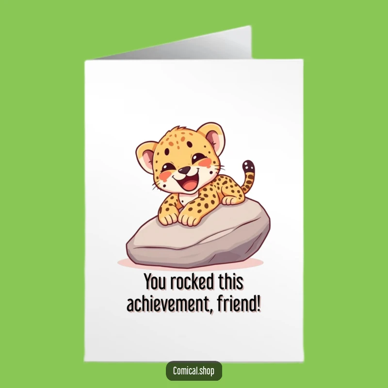 Free Printable Cheetah Cub Congrats Card: Slide to Victory with this Funny Downloadable Gift