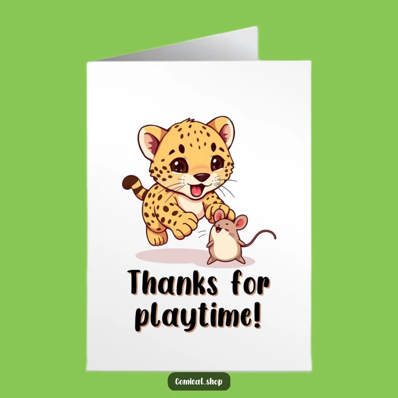 Free Printable Thank You Card: Cheetah Cub - A Cute & Funny Downloadable Gesture
