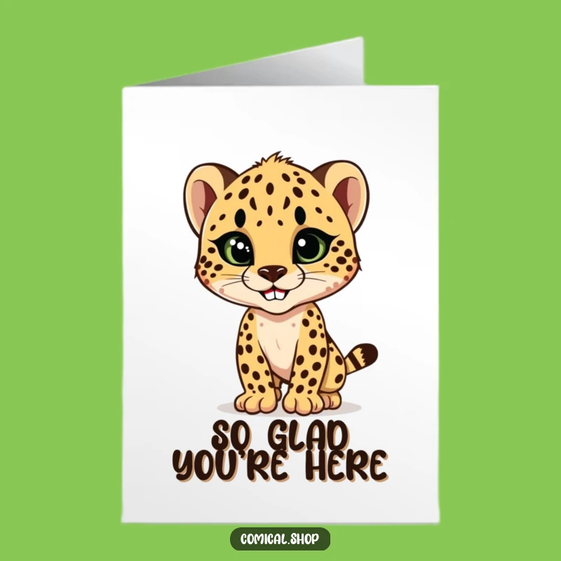 Free Printable Thank You Card: Cheetah Cub Gratitude, Stylish Downloadable Gift