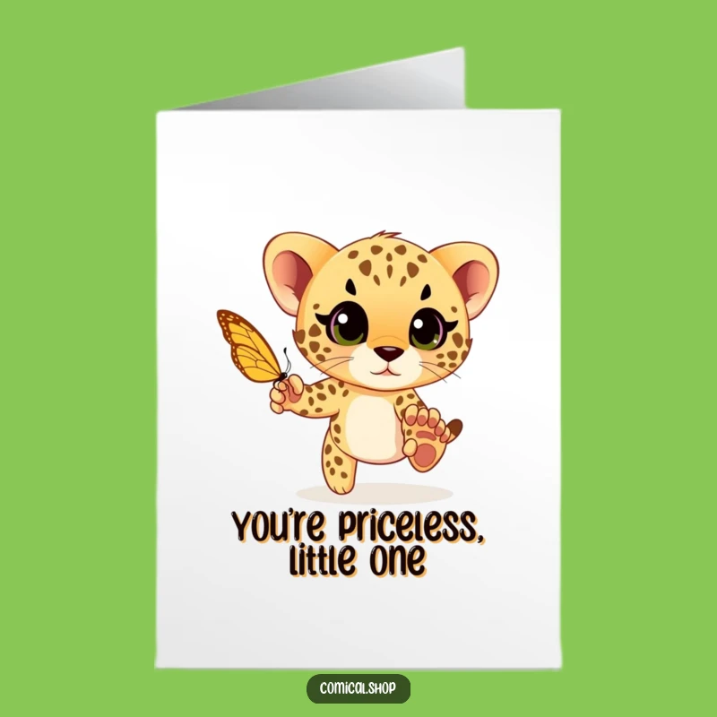 Free Printable Thank You Card: Cheetah Cub Thanks, Playful Downloadable Gift