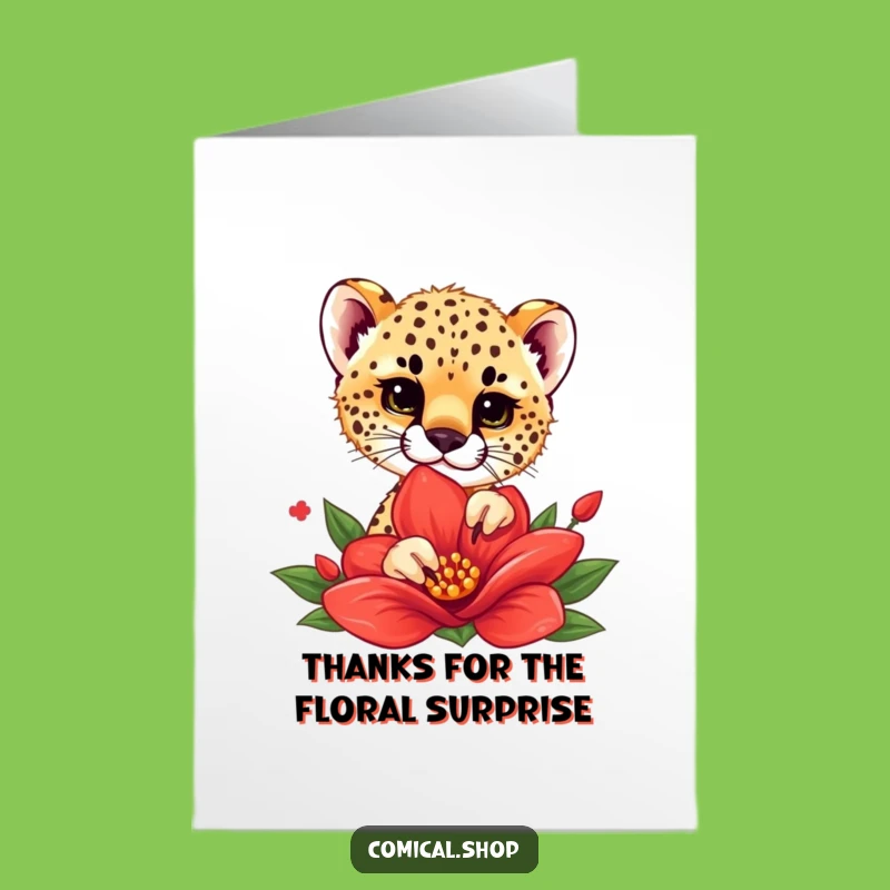 Free Printable Cheetah Cub Thank You Card: A Little Peek of Gratitude, Funny Downloadable Gift
