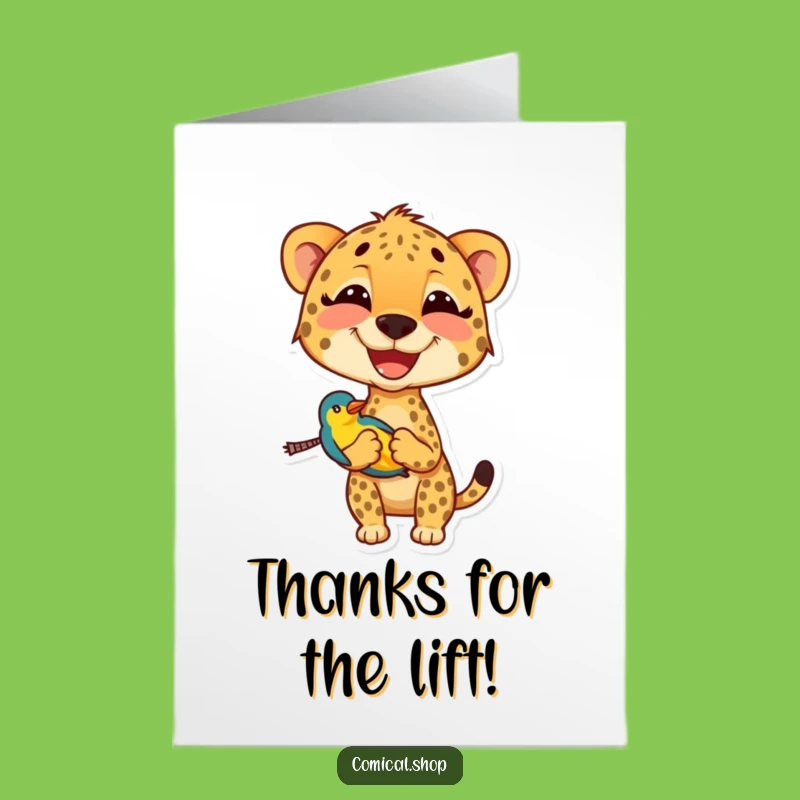 Thank You Free Printable Cheetah Card: Funny Downloadable Gift of Gratitude