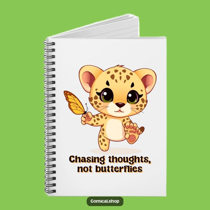 Funny Cheetah Cub Chase Notebook: Jot Down Ideas with Playful Flair