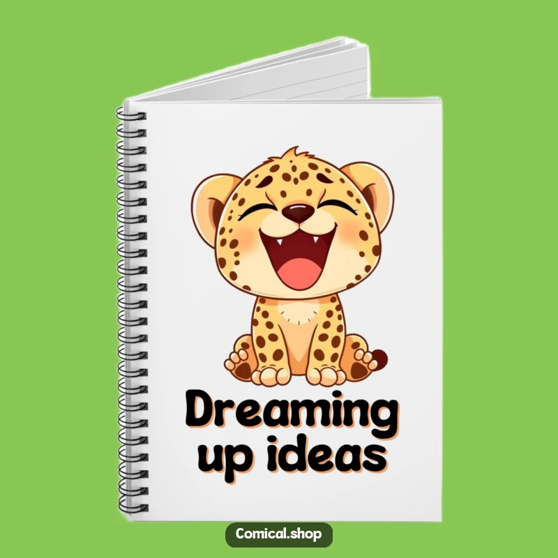 Funny Cheetah Cub Yawn Notebook - Jot Down Your Happy Thoughts