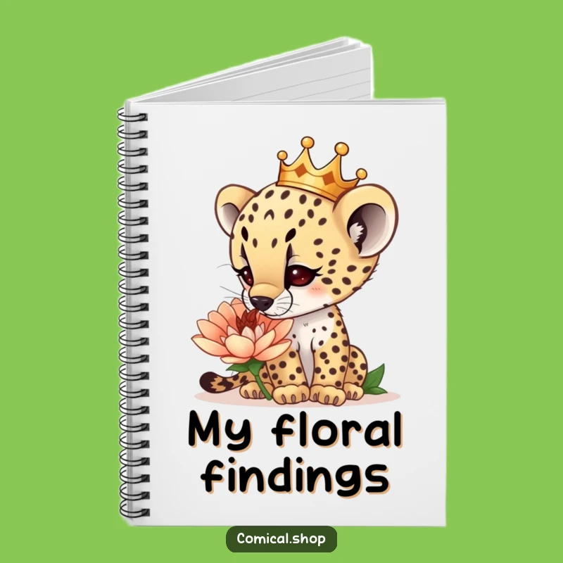 Funny Cheetah Cub Crown Notebook: Curious Explorer Journal, Perfect Funny Gift