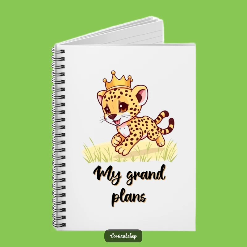 Funny Cheetah Cub Crown Notebook: Royal Ideas Journal, Perfect Funny Gift