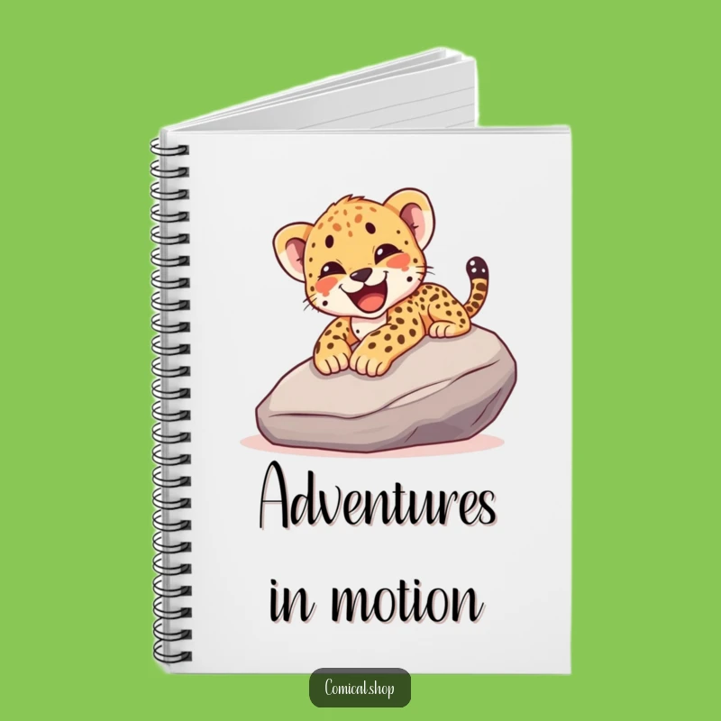 Funny Cheetah Cub Slide Notebook - Journal Your Adventures, Perfect Gift