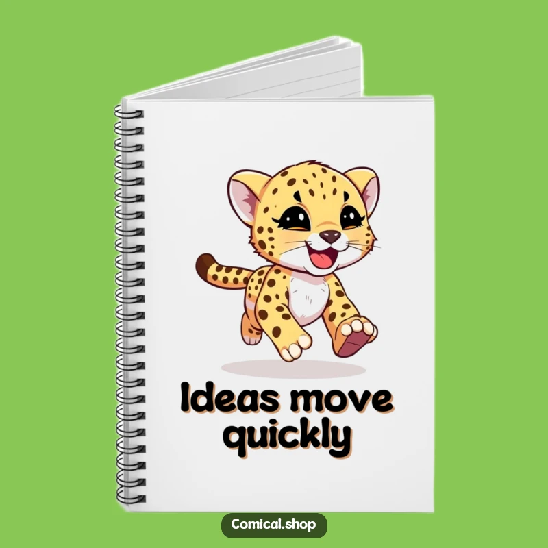 Funny Cheetah Cub Notebook - Jot Ideas with Speedy Enthusiasm Gift