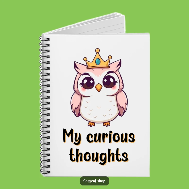 Funny Owl Crown Notebook: Curious Giggling Bird Journal, Ideal Funny Gift for Note-takers
