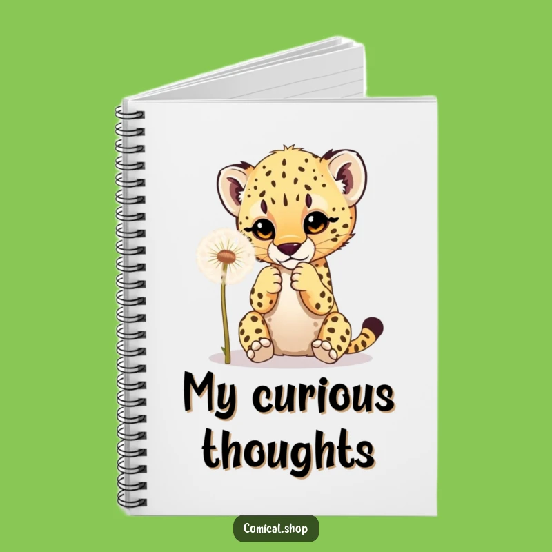 Funny Cheetah Cub Dandelion Notebook: Jot Down Playful Ideas Gift