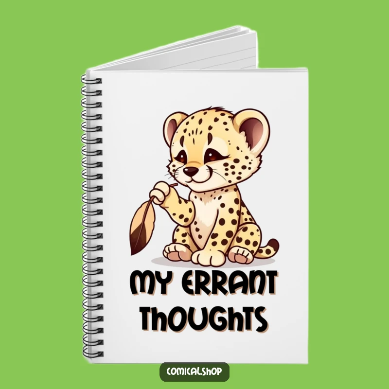 Funny Cheetah Cub Feather Notebook - Jot Down Playful Ideas