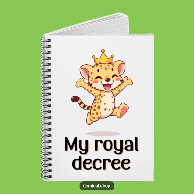 Funny Cheetah Cub Crown Notebook - Jot Down Your Royal Ideas