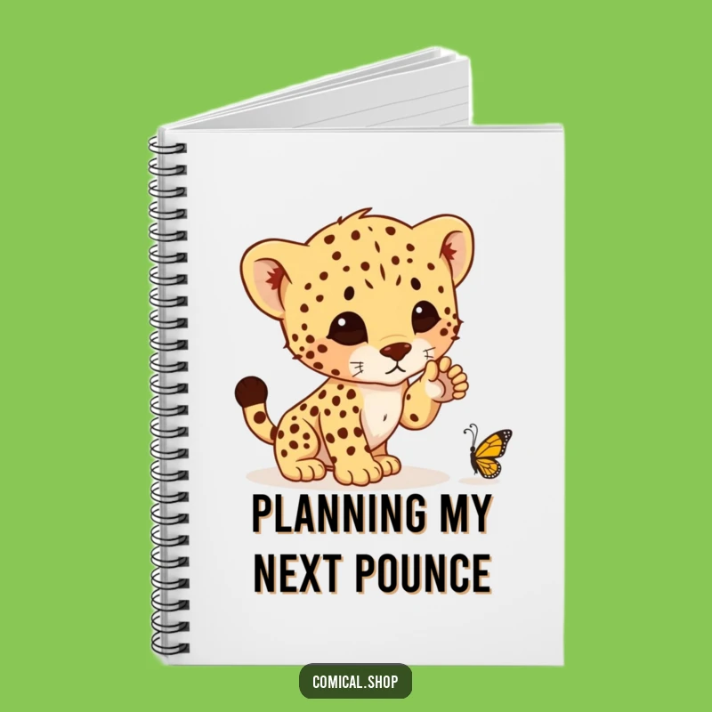 Funny Cheetah Cub Pounce Notebook - Jot Down Laughs, Perfect Gift Journal