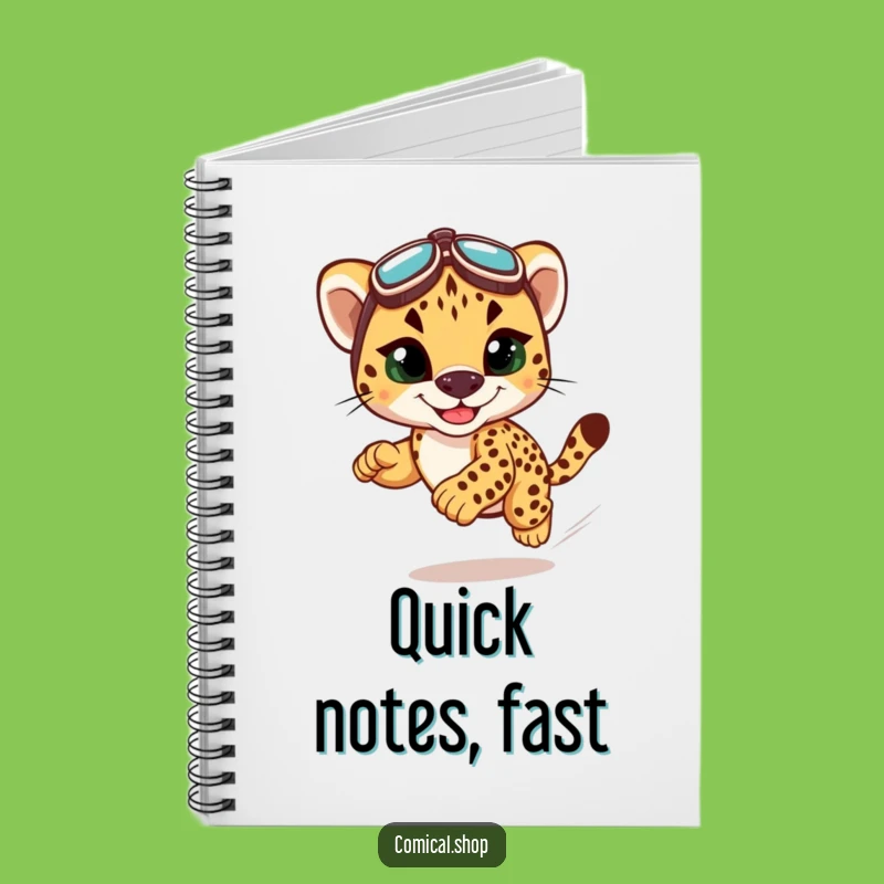 Funny Cheetah Cub Racing Notebook - Jot Down Ideas at Top Speed