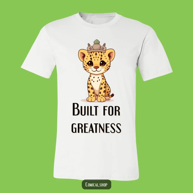 Funny Proud Cheetah Cub Crown T-Shirt: Regal & Strong Tee for Leaders