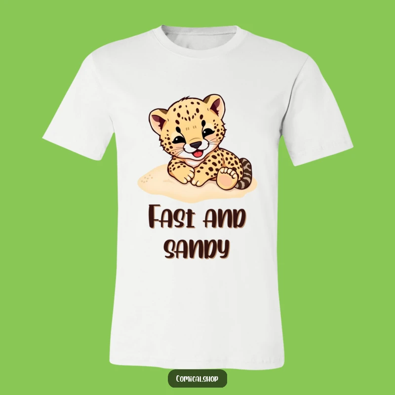 Funny Cheetah Cub T-Shirt: Show Your Playful Side with a Rolling Character, Fun Gift
