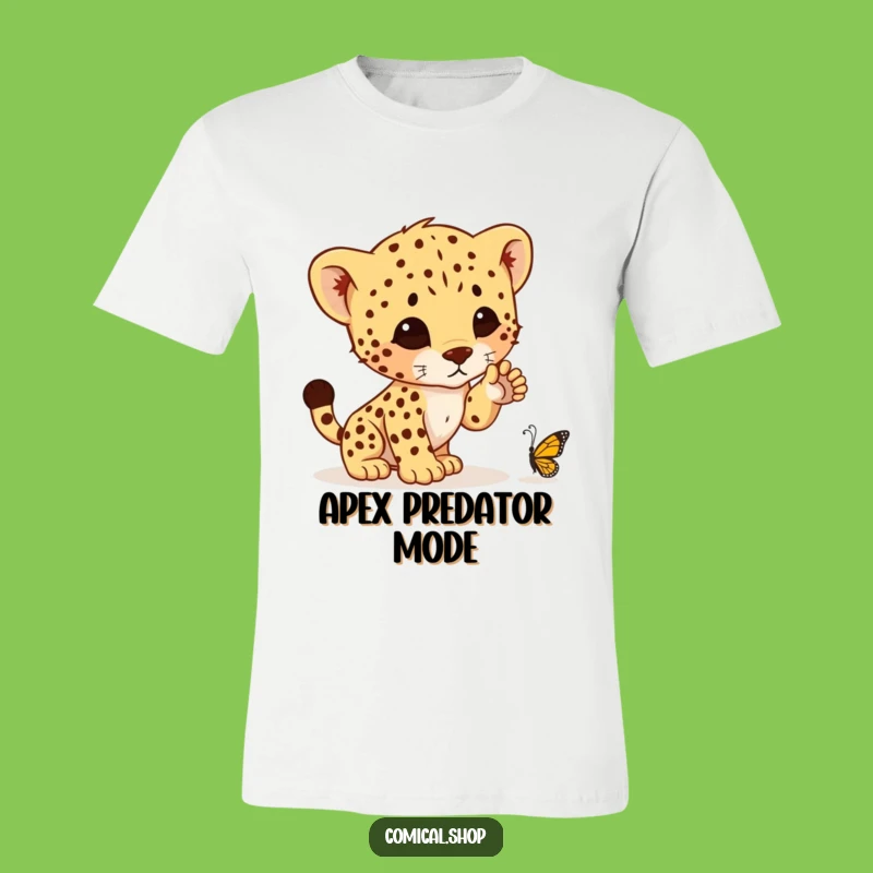 Funny Cheetah Cub Pounce T-Shirt - Cute Playful Hunter Tee, Great Gift Idea
