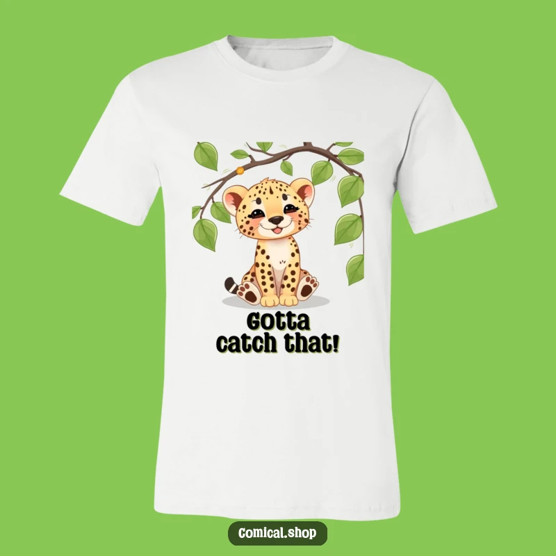 Funny Cheetah Cub Vine T-Shirt: Wildly Playful Style for All