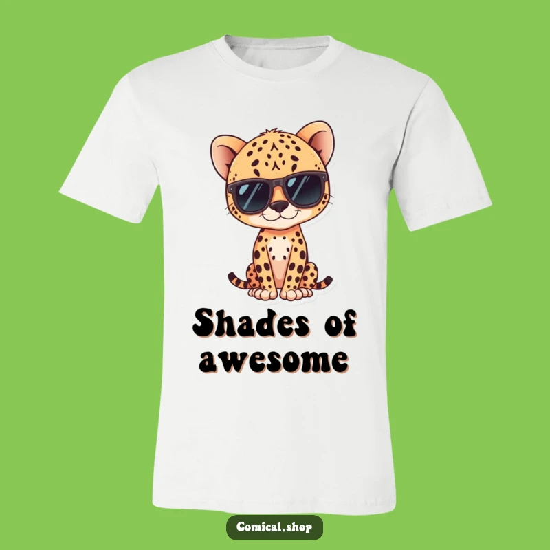 Funny Kawaii Cheetah T-Shirt: Cool Vibes with Sunglasses and Style