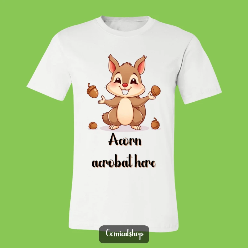 Funny Squirrel Juggling T-Shirt - Playful Acorn Toss Tee, Ideal Funny Gift