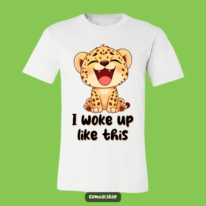 Funny Cheetah Cub Yawn Tee - Express Your Happy Fatigue