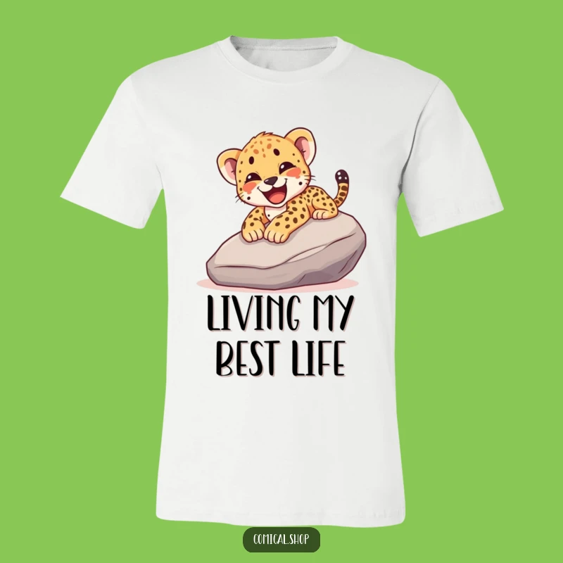 Funny Cheetah Cub Slide T-Shirt - Adventure Tee for Laughs, Great Gift