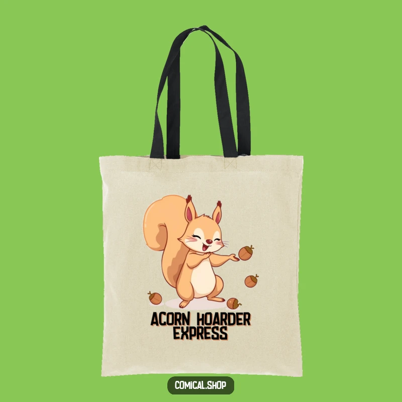 Funny Squirrel Acorn Juggling Tote Bag - Quirky and Practical Gift!