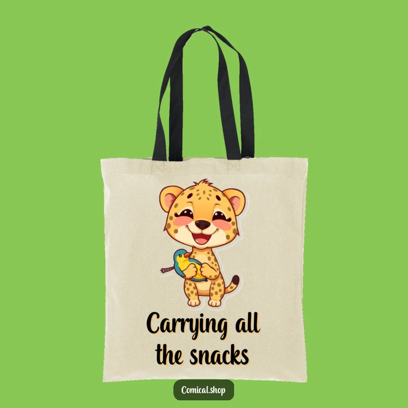 Funny Cheetah Tote Bag: Strong & Hilarious, Perfect for Shopping & Gifts