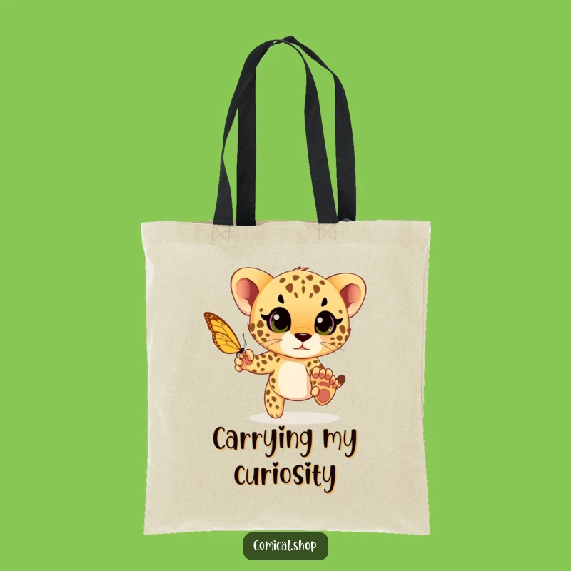 Funny Cheetah Cub Chase Tote Bag: Carry Your Joyful Essentials