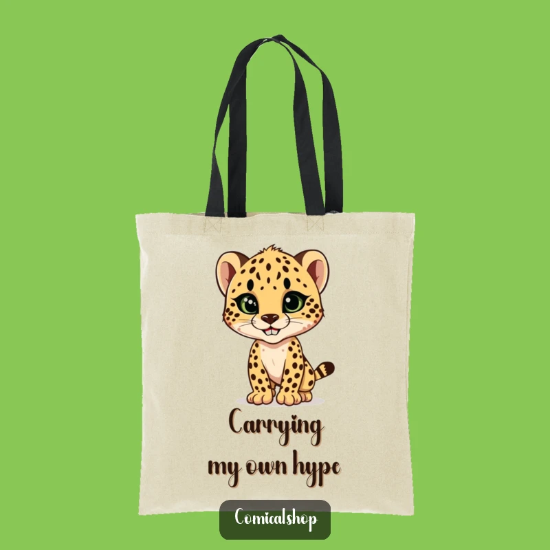 Funny Cheetah Cub Style Tote Bag: Carry Your Essentials with Fierce Fashion