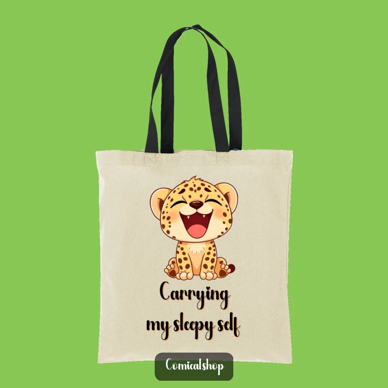 Funny Cheetah Cub Yawn Tote - Carry Your Big Smiles Everywhere